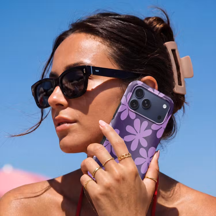 Telefoonhoesje Toughcase - Paars - Botanisch - Bloemen - Retro - Patroon — 6