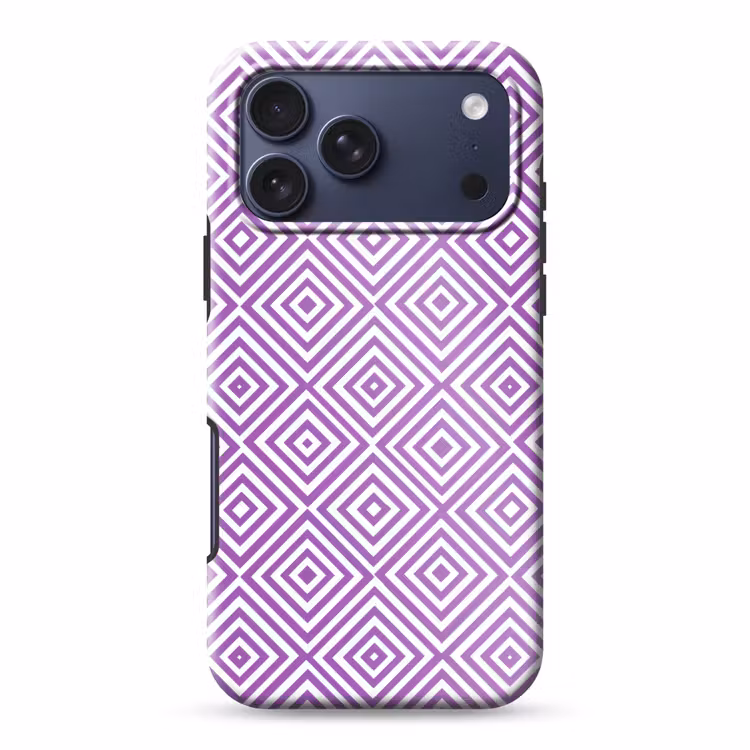 Telefoonhoesje Toughcase - Paars - Geometrisch - Ruiten - Concentrisch - Patroon — 1