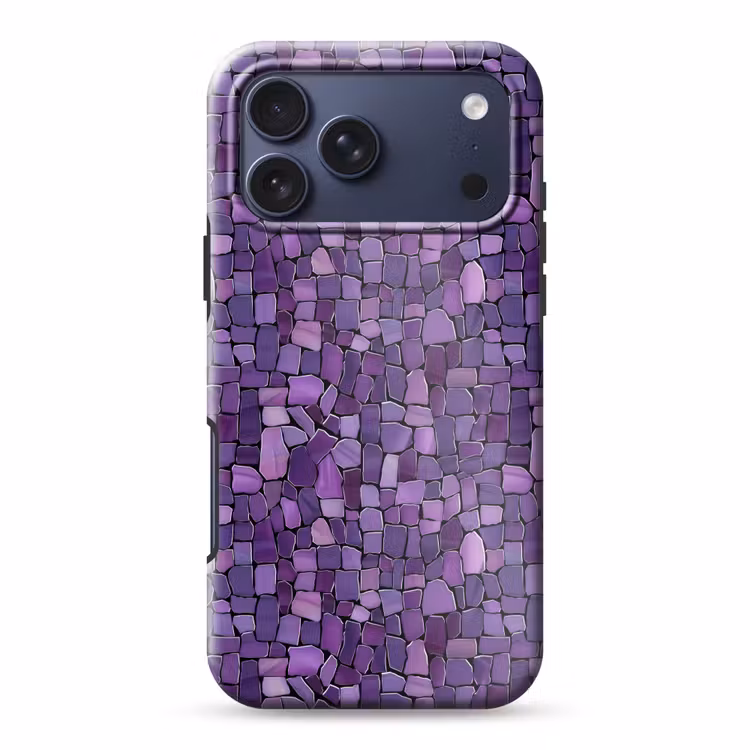 Telefoonhoesje Toughcase - Paars - Mozaïek - Scherven - Steen - Patroon — 1
