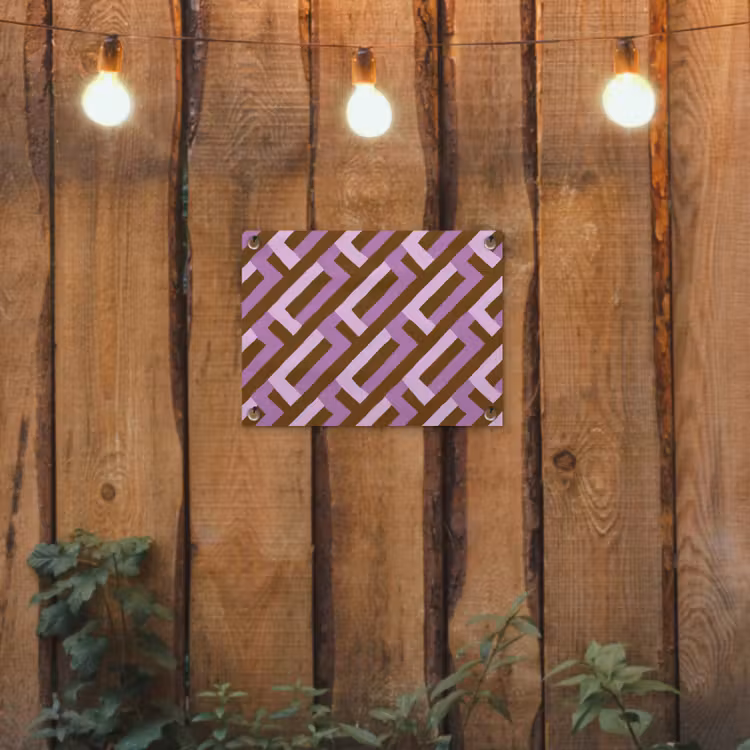 Tuinposter - Bruin - Roze - Geometrisch - Meander - Patroon — 2