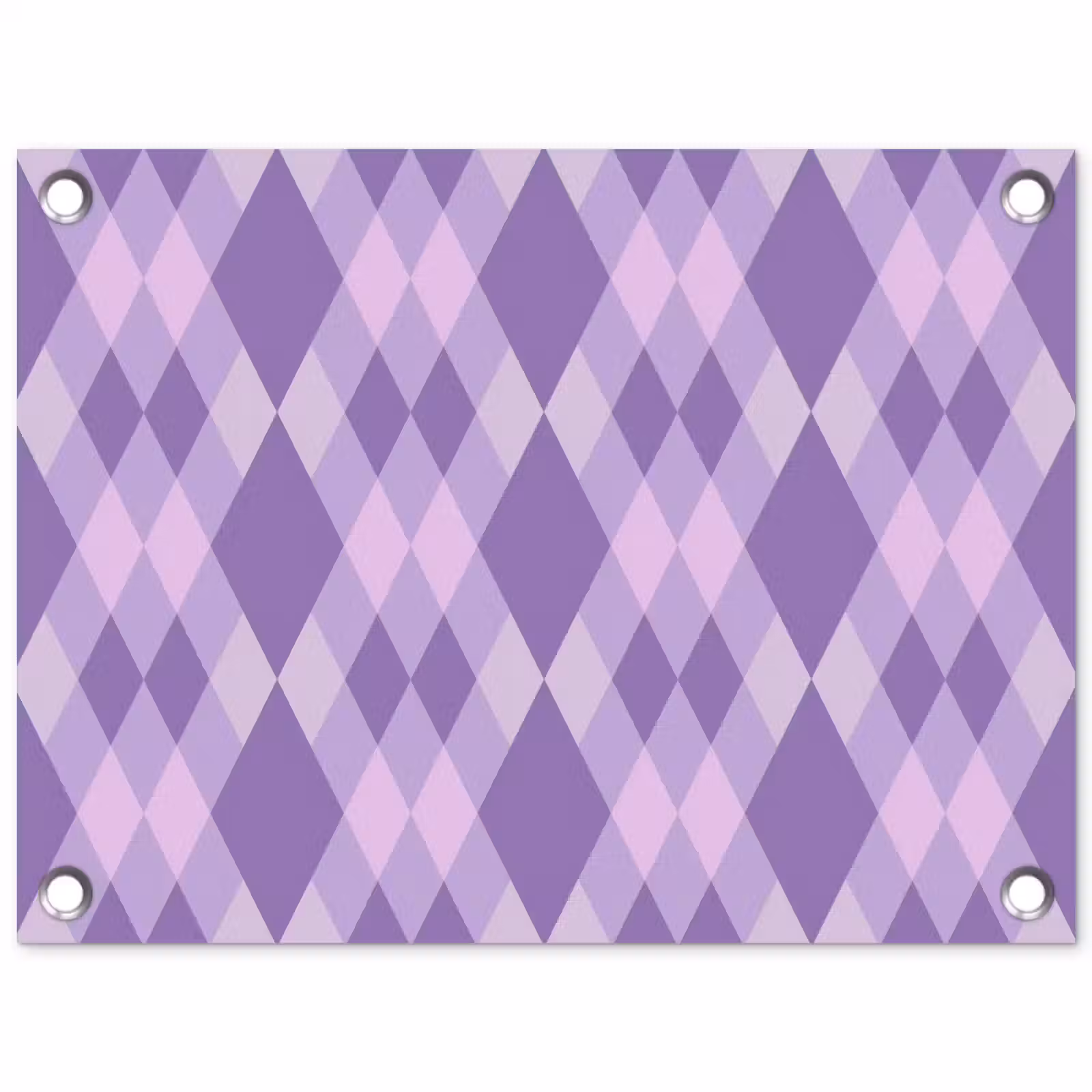 Tuinposter - Paars - Geometrisch - Ruiten - Argyle - Patroon — 1