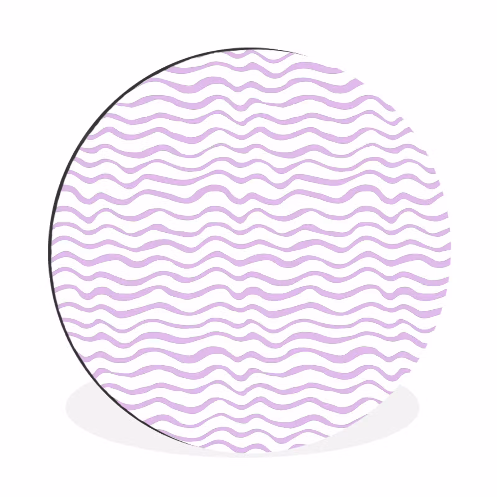 Wandcirkel - Aluminium - Lila - Geometrisch - Golfjes - Lijnen - Patroon — 1