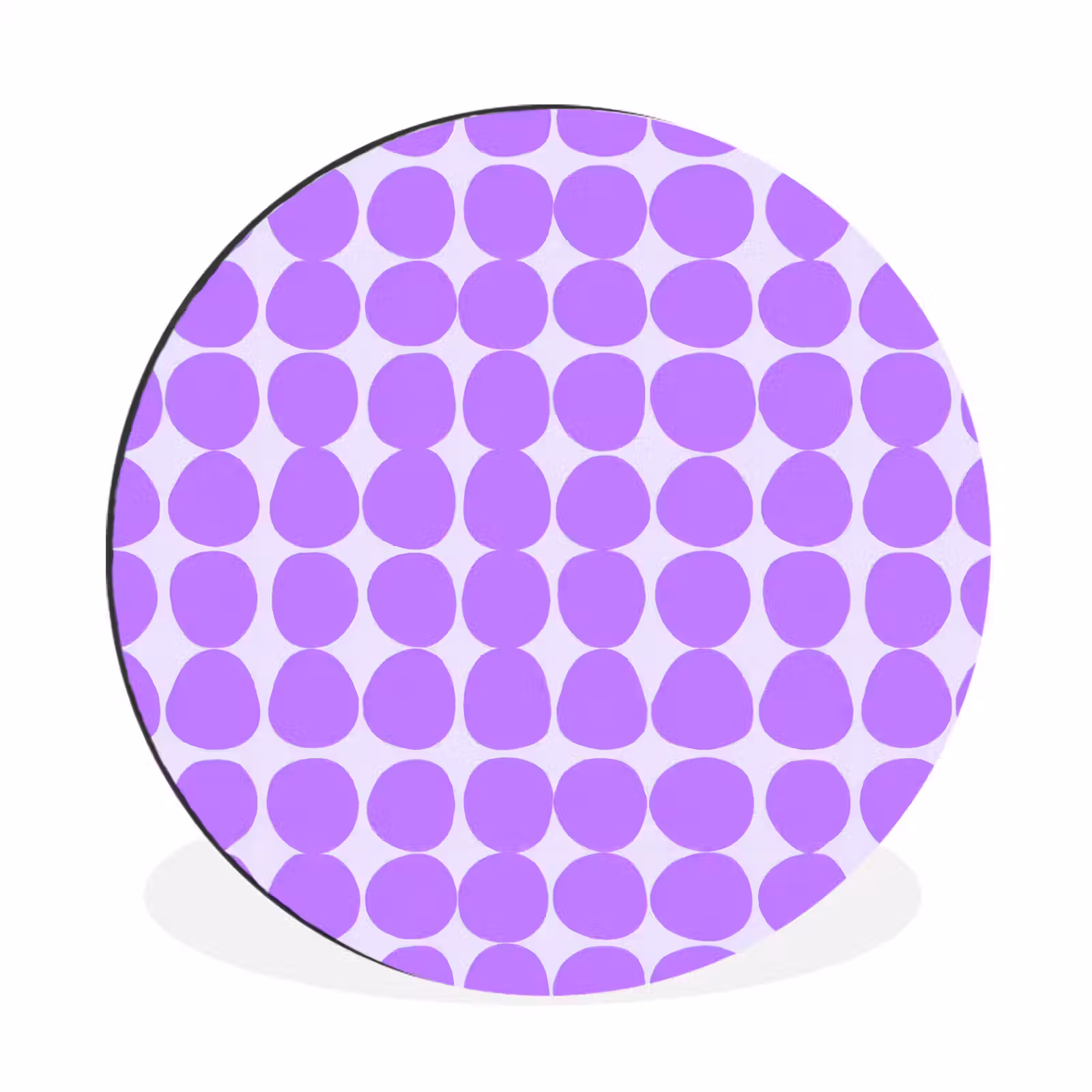 Wandcirkel - Aluminium - Paars - Geometrisch - Stippen - Polka Dot - Patroon — 1