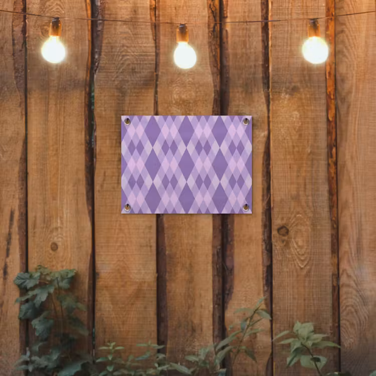 Tuinposter - Paars - Geometrisch - Ruiten - Argyle - Patroon — 2