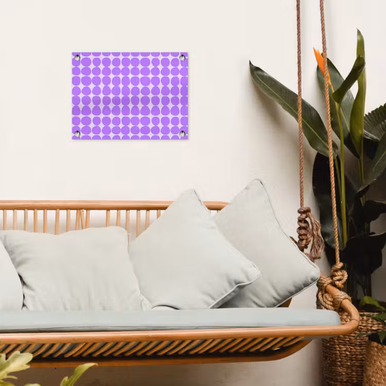 Tuinposter - Paars - Geometrisch - Stippen - Polka Dot - Patroon — 5