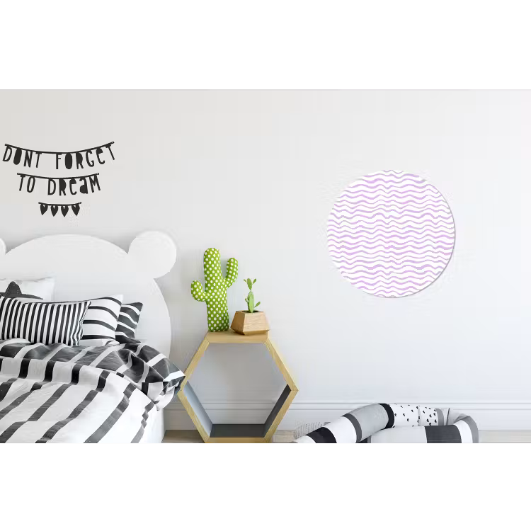 Wandcirkel - Aluminium - Lila - Geometrisch - Golfjes - Lijnen - Patroon — 5