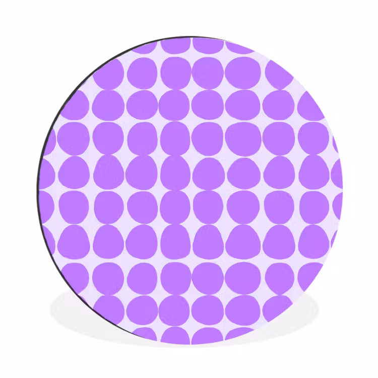 Wandcirkel - Aluminium - Paars - Geometrisch - Stippen - Polka Dot - Patroon — 1