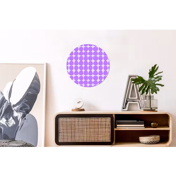 Wandcirkel - Aluminium - Paars - Geometrisch - Stippen - Polka Dot - Patroon — 3