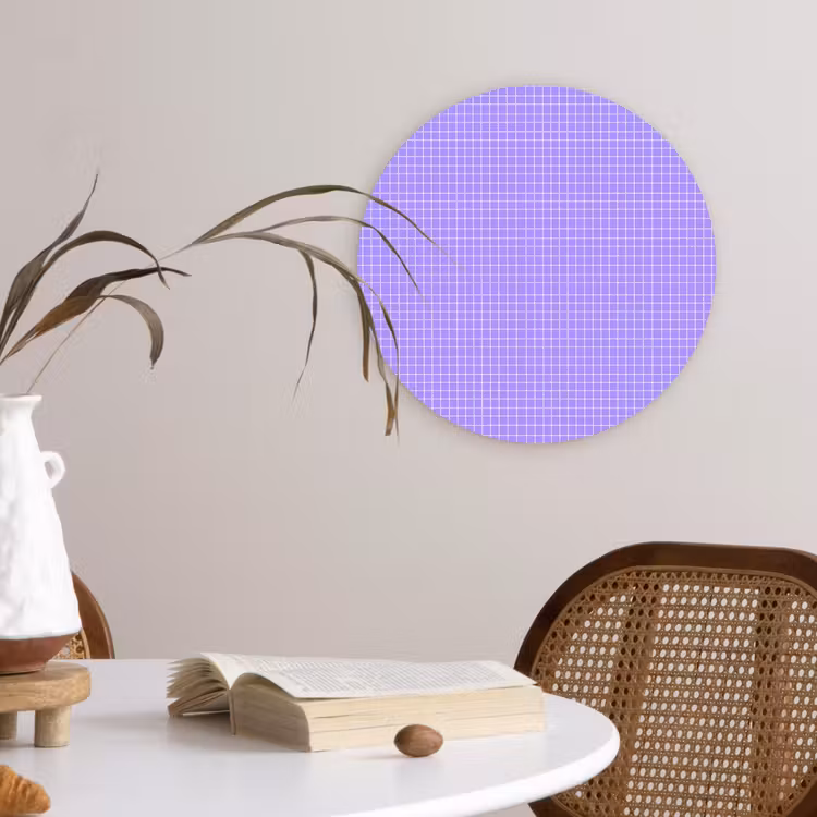 Wandcirkel - Glas - Paars - Geometrisch - Raster - Minimalistisch - Patroon — 4