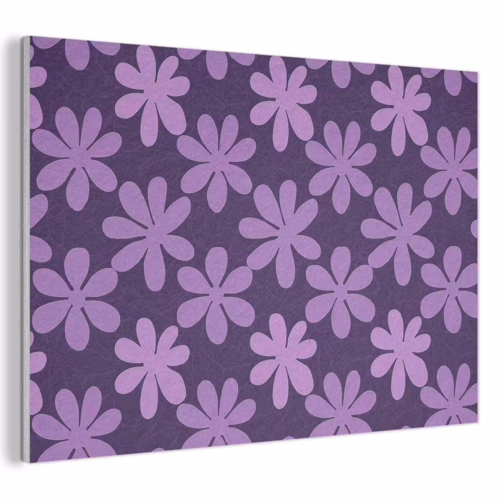 Akoestisch schilderij - Paars - Botanisch - Bloemen - Retro - Patroon — 1
