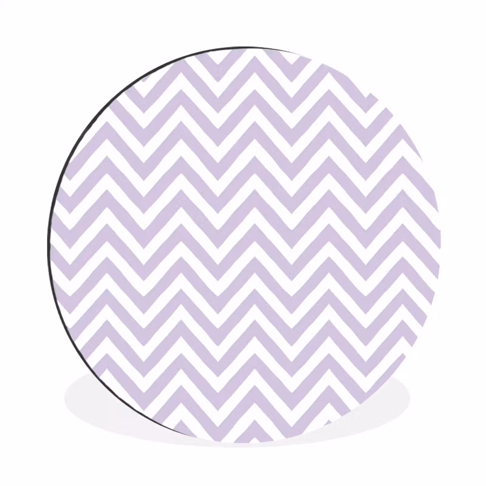 Wandcirkel - Aluminium - Lila - Geometrisch - Chevron - Zigzag - Patroon — 1