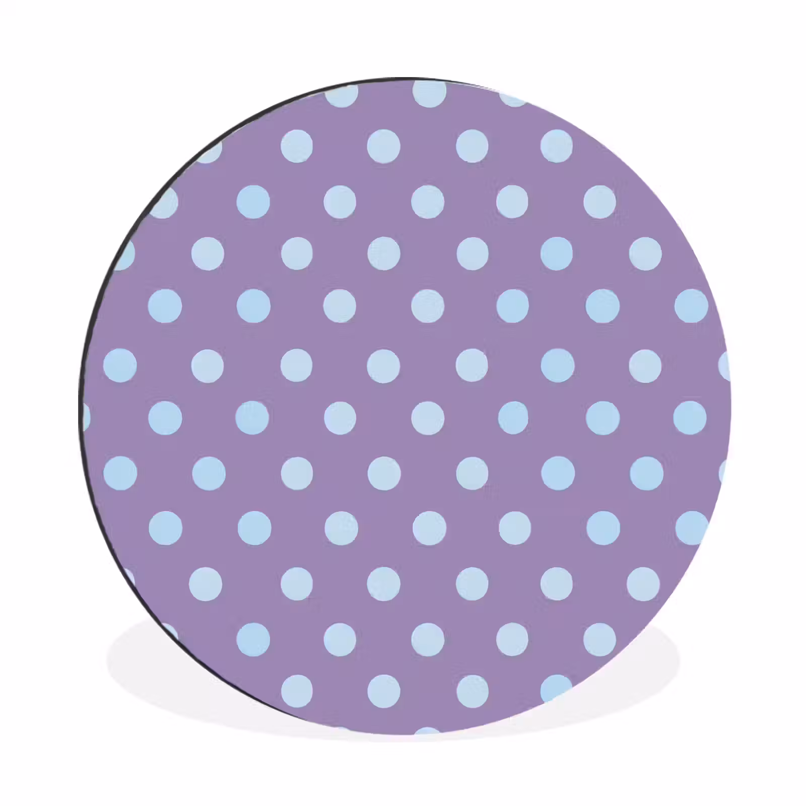 Wandcirkel - Aluminium - Paars - Blauw - Geometrisch - Stippen - Polka Dot - Patroon — 1