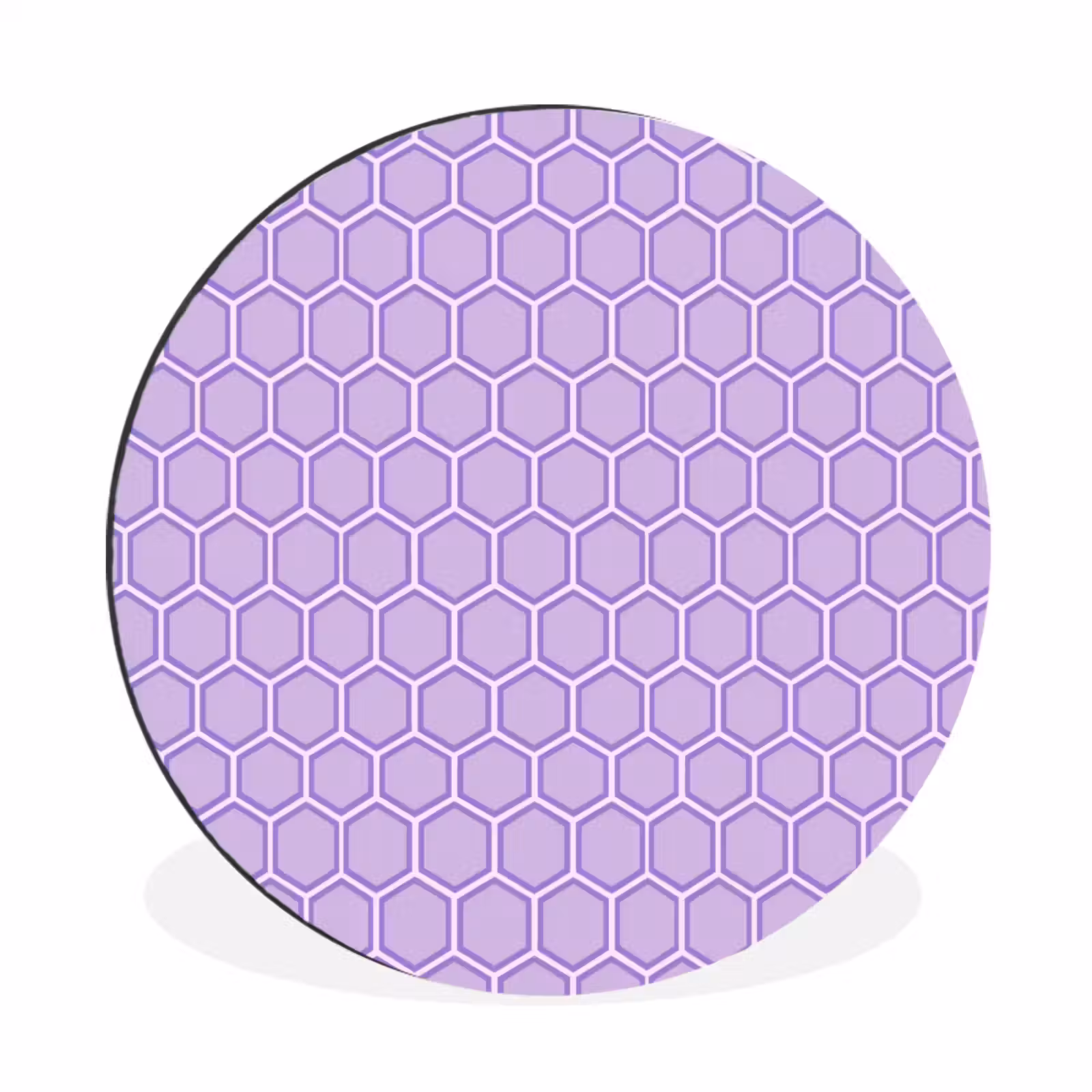 Wandcirkel - Aluminium - Paars - Geometrisch - Honeycomb - Bijenraat - Patroon — 1