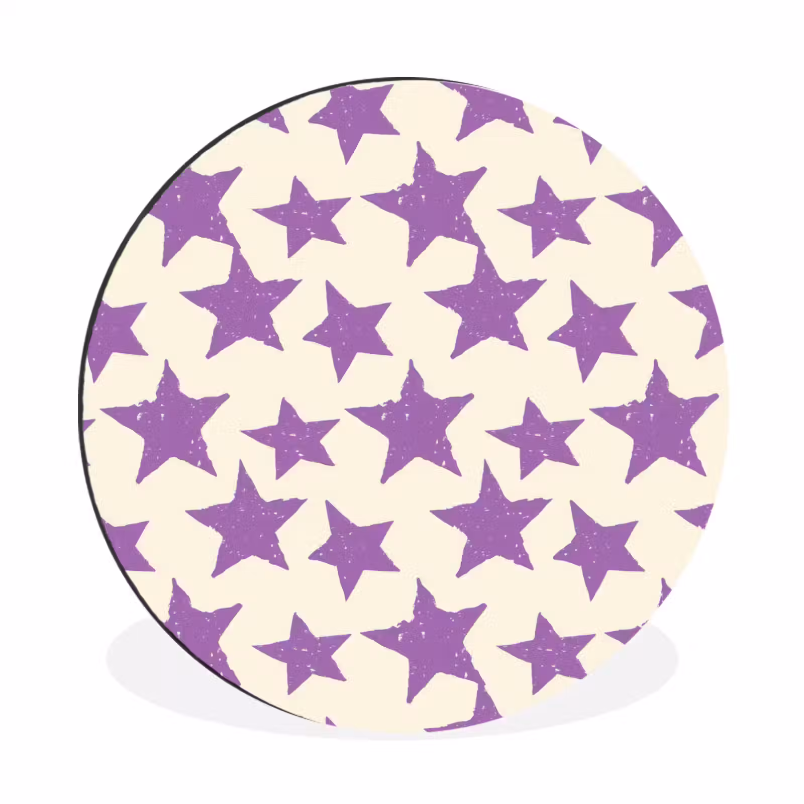 Wandcirkel - Aluminium - Paars - Geometrisch - Sterren - Stempel - Patroon — 1