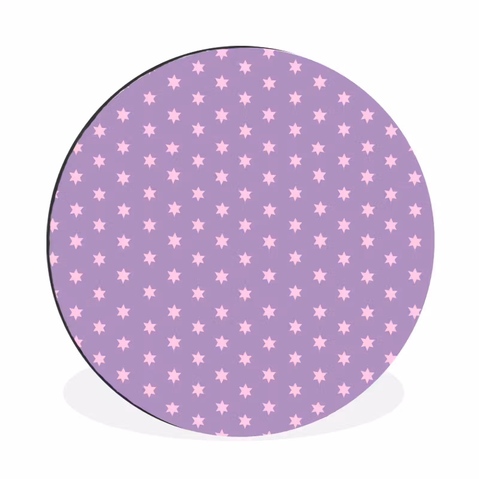 Wandcirkel - Aluminium - Paars - Roze - Sterren - Geometrisch - Patroon — 1