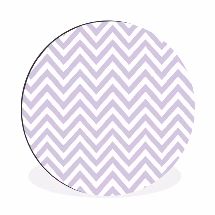 Wandcirkel - Aluminium - Lila - Geometrisch - Chevron - Zigzag - Patroon — 1
