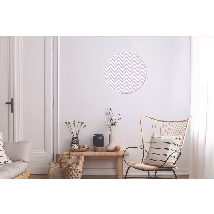 Wandcirkel - Aluminium - Lila - Geometrisch - Chevron - Zigzag - Patroon — 2