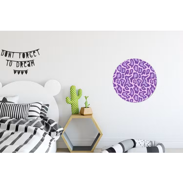 Wandcirkel - Aluminium - Paars - Abstract - Luipaard - Vlekken - Groovy - Patroon — 5