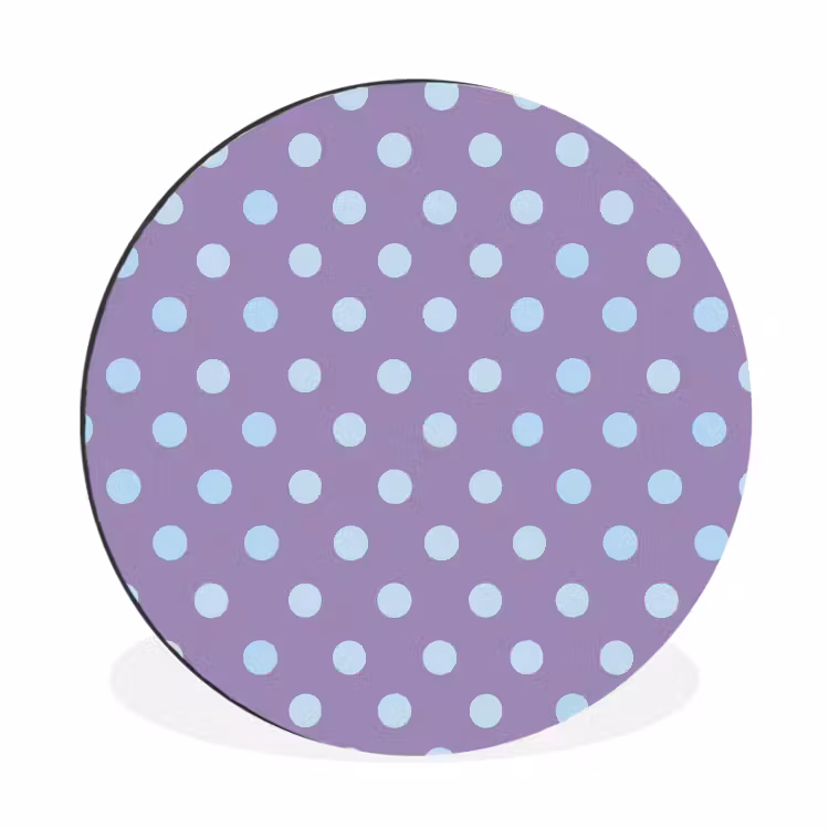 Wandcirkel - Aluminium - Paars - Blauw - Geometrisch - Stippen - Polka Dot - Patroon — 1