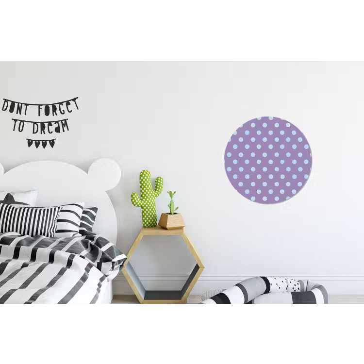 Wandcirkel - Aluminium - Paars - Blauw - Geometrisch - Stippen - Polka Dot - Patroon — 5