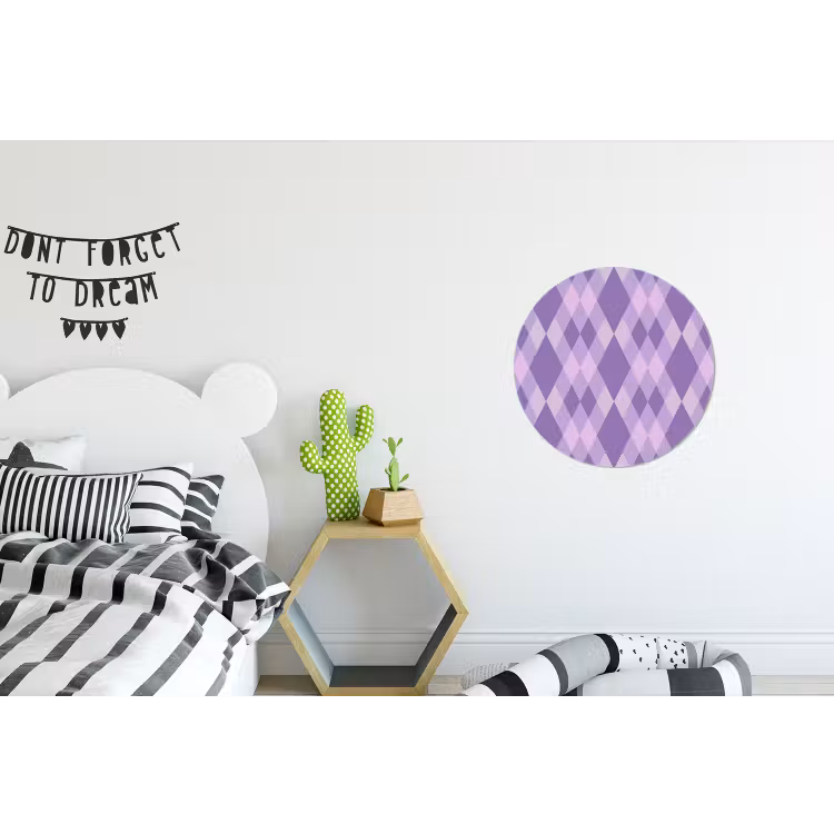 Wandcirkel - Aluminium - Paars - Geometrisch - Ruiten - Argyle - Patroon — 5