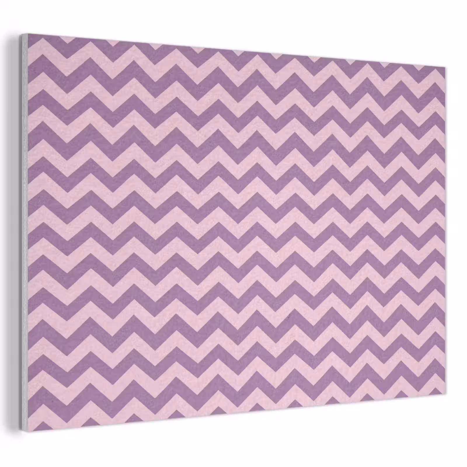 Akoestisch schilderij - Paars - Roze - Geometrisch - Chevron - Zigzag - Patroon — 1