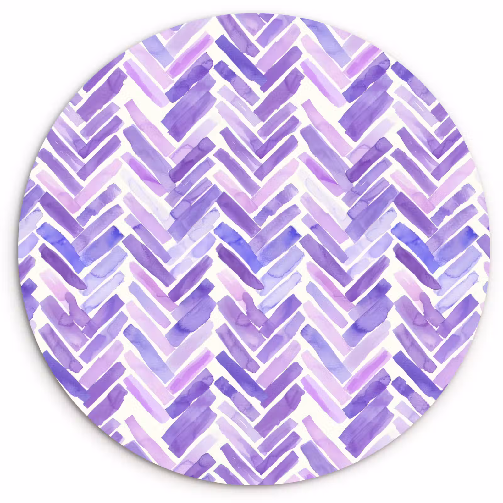 Wandcirkel - Glas - Paars - Visgraat - Aquarel - Penseelstreken - Patroon — 1