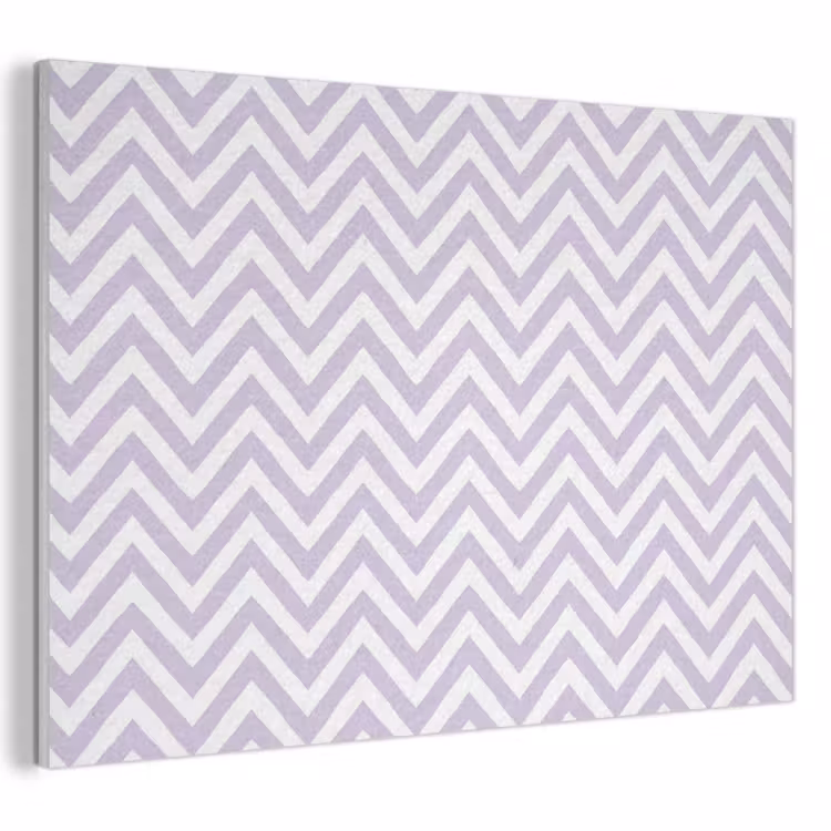 Akoestisch schilderij - Lila - Geometrisch - Chevron - Zigzag - Patroon — 1