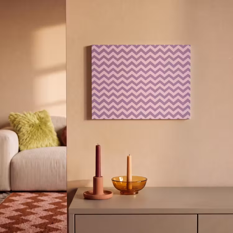 Akoestisch schilderij - Paars - Roze - Geometrisch - Chevron - Zigzag - Patroon — 2