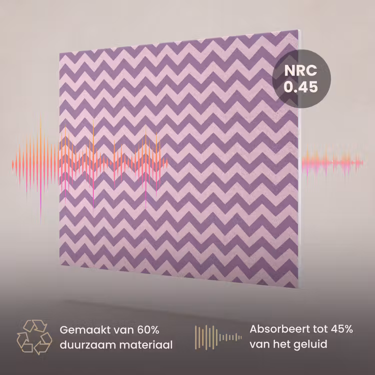 Akoestisch schilderij - Paars - Roze - Geometrisch - Chevron - Zigzag - Patroon — 3