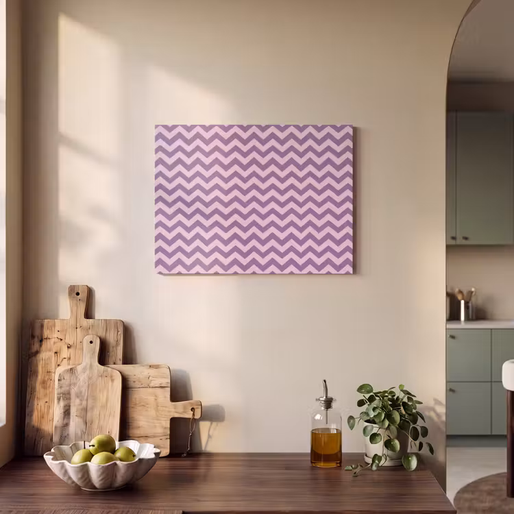 Akoestisch schilderij - Paars - Roze - Geometrisch - Chevron - Zigzag - Patroon — 4