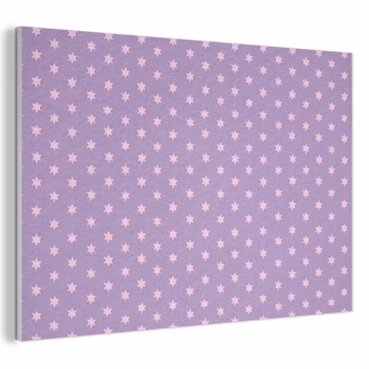 Akoestisch schilderij - Paars - Roze - Sterren - Geometrisch - Patroon — 1