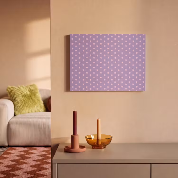 Akoestisch schilderij - Paars - Roze - Sterren - Geometrisch - Patroon — 2