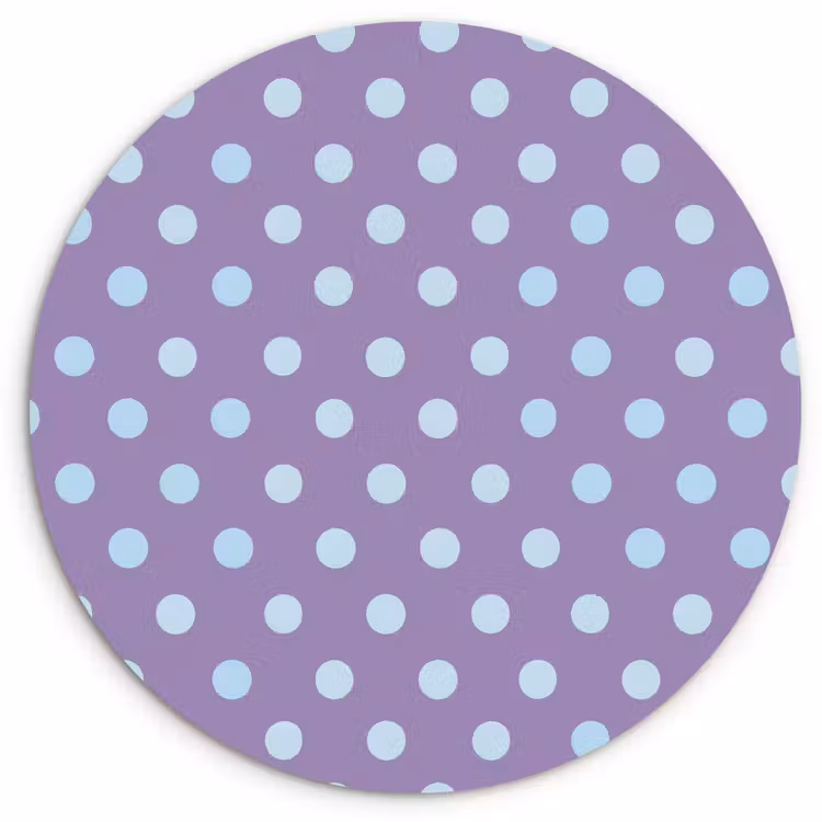 Wandcirkel - Glas - Paars - Blauw - Geometrisch - Stippen - Polka Dot - Patroon — 1