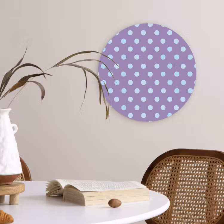 Wandcirkel - Glas - Paars - Blauw - Geometrisch - Stippen - Polka Dot - Patroon — 4