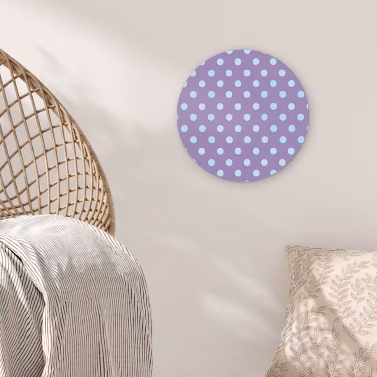 Wandcirkel - Glas - Paars - Blauw - Geometrisch - Stippen - Polka Dot - Patroon — 5