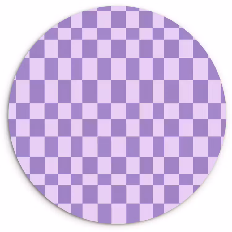 Wandcirkel - Glas - Paars - Geometrisch - Dambord - Blokken - Patroon — 1
