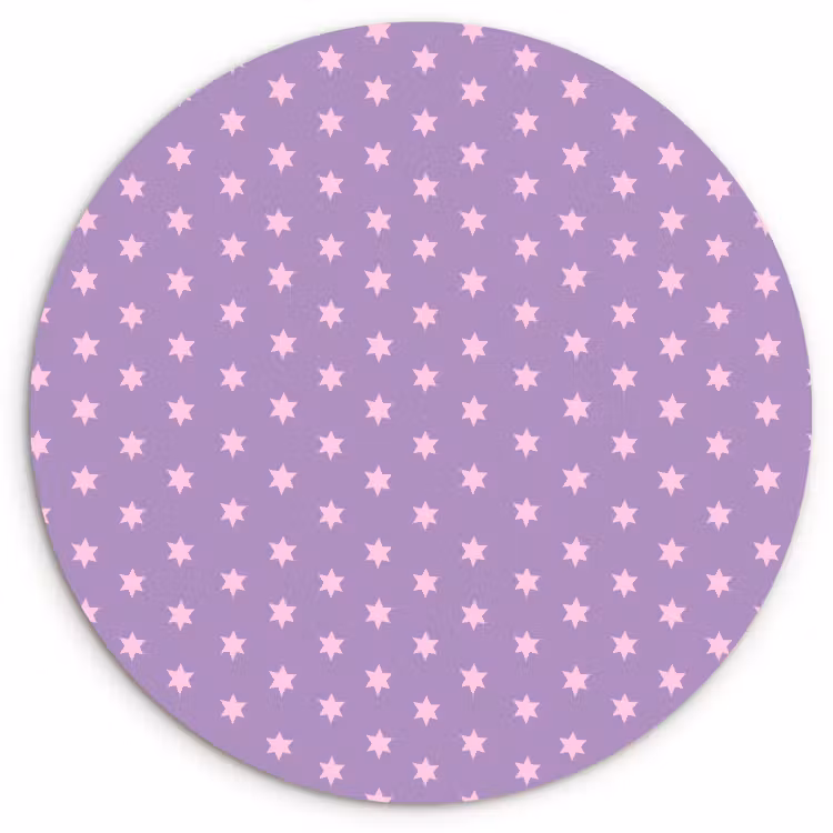Wandcirkel - Glas - Paars - Roze - Sterren - Geometrisch - Patroon — 1
