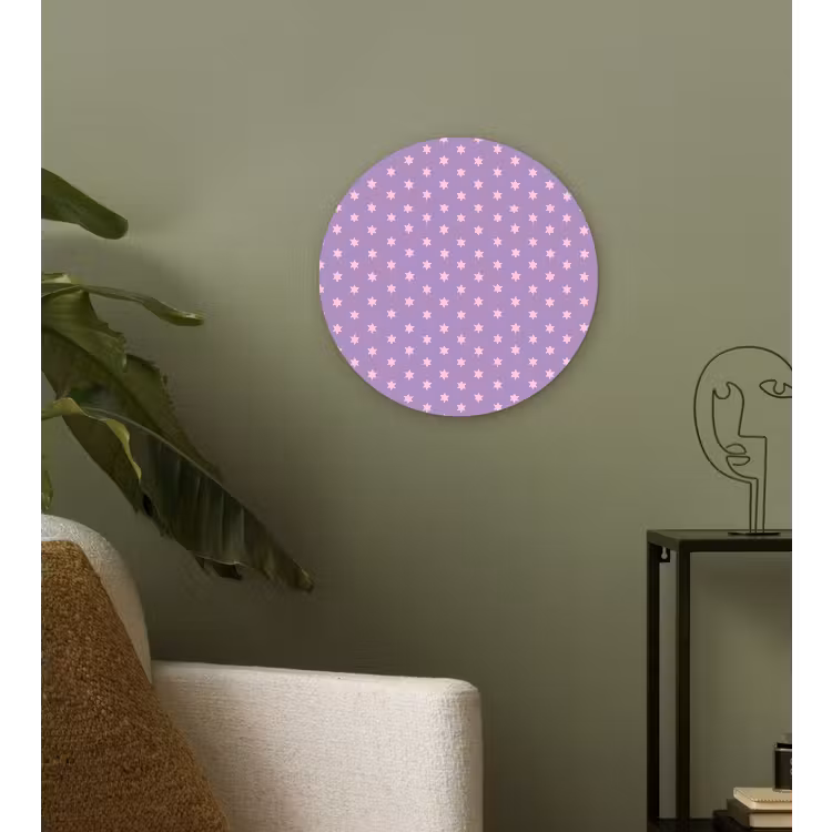 Wandcirkel - Glas - Paars - Roze - Sterren - Geometrisch - Patroon — 3