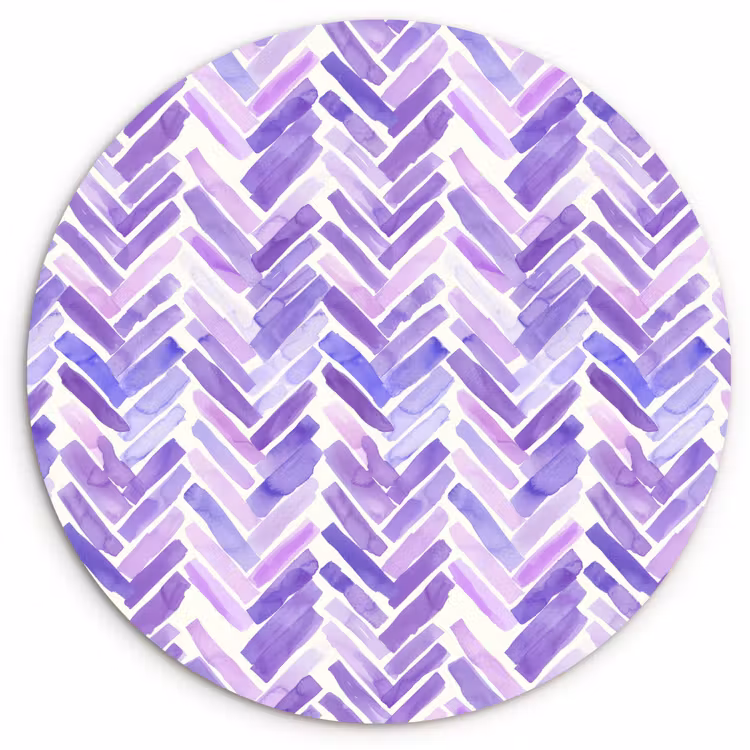 Wandcirkel - Glas - Paars - Visgraat - Aquarel - Penseelstreken - Patroon — 1