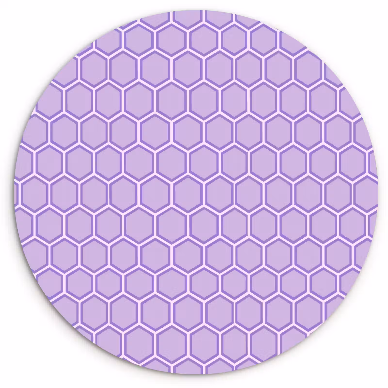Wandcirkel - Glas - Paars - Geometrisch - Honeycomb - Bijenraat - Patroon — 1