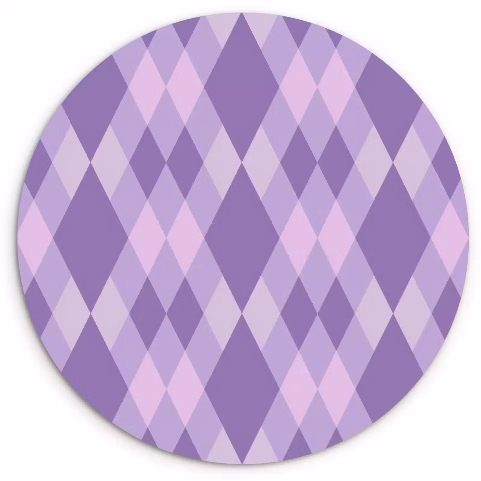 Wandcirkel - Glas - Paars - Geometrisch - Ruiten - Argyle - Patroon — 1