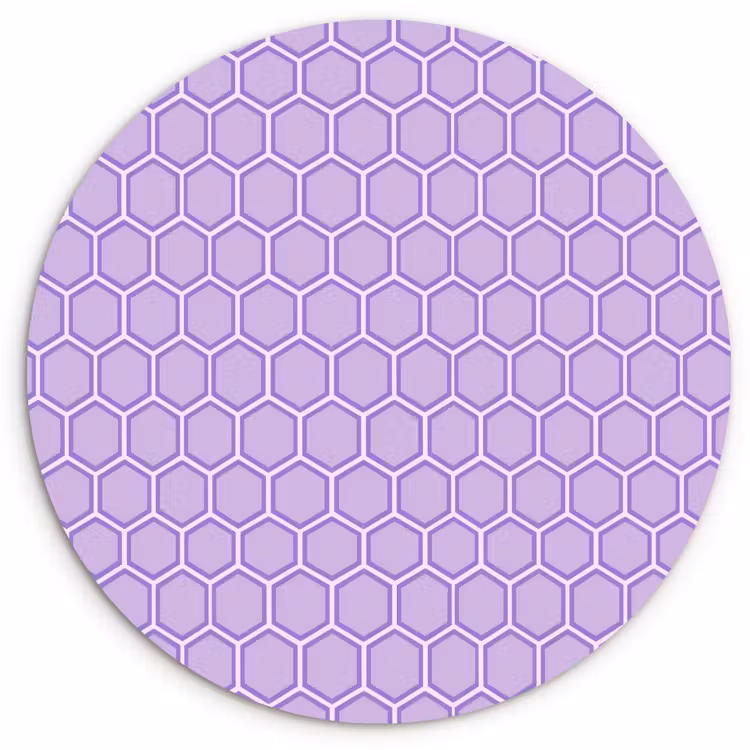 Wandcirkel - Glas - Paars - Geometrisch - Honeycomb - Bijenraat - Patroon — 1