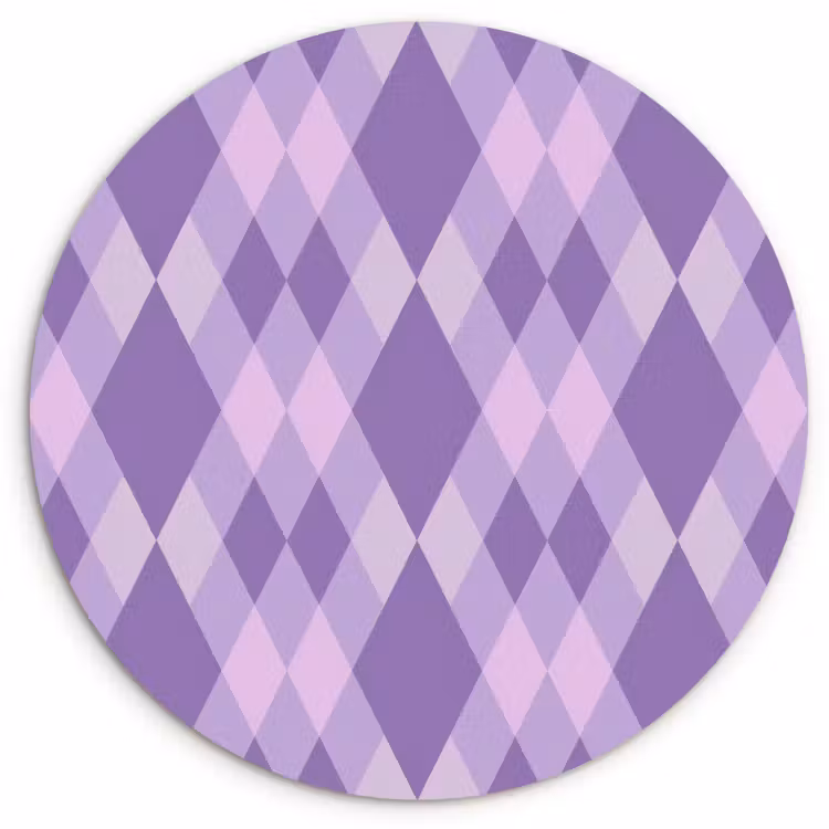 Wandcirkel - Glas - Paars - Geometrisch - Ruiten - Argyle - Patroon — 1
