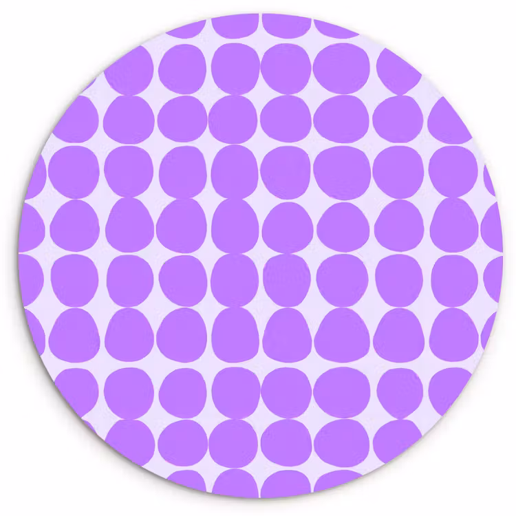 Wandcirkel - Glas - Paars - Geometrisch - Stippen - Polka Dot - Patroon — 1