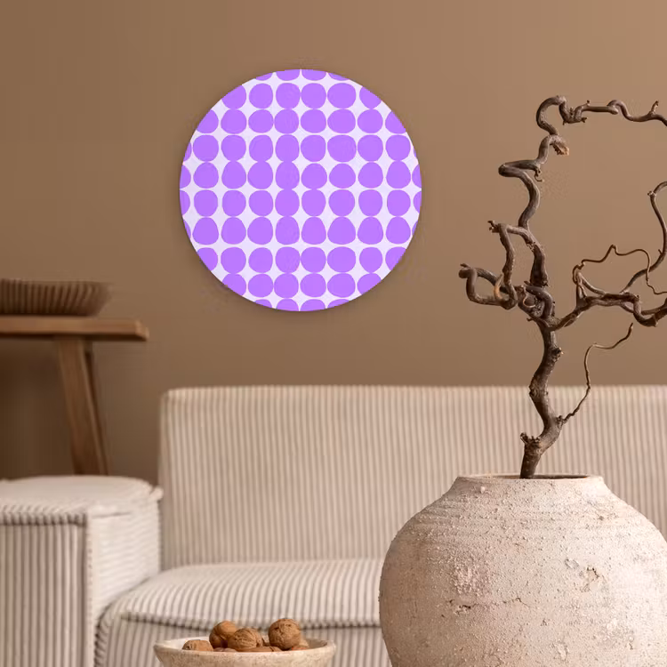 Wandcirkel - Glas - Paars - Geometrisch - Stippen - Polka Dot - Patroon — 2