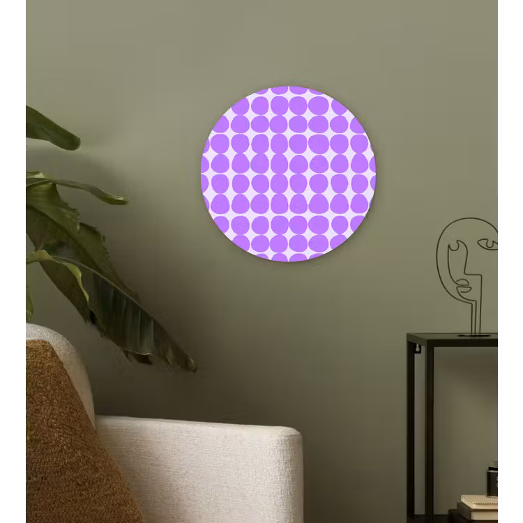 Wandcirkel - Glas - Paars - Geometrisch - Stippen - Polka Dot - Patroon — 3