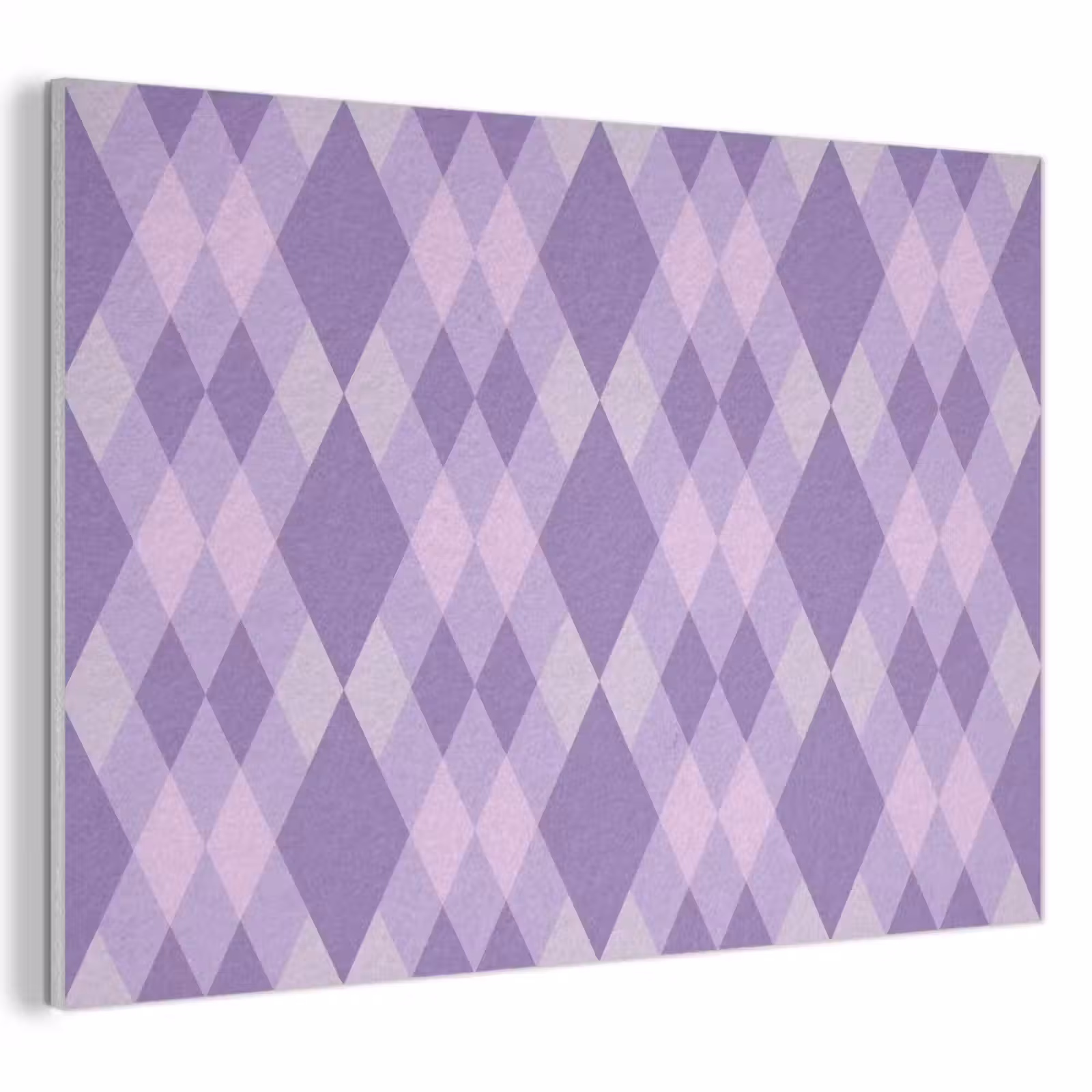Akoestisch schilderij - Paars - Geometrisch - Ruiten - Argyle - Patroon — 1
