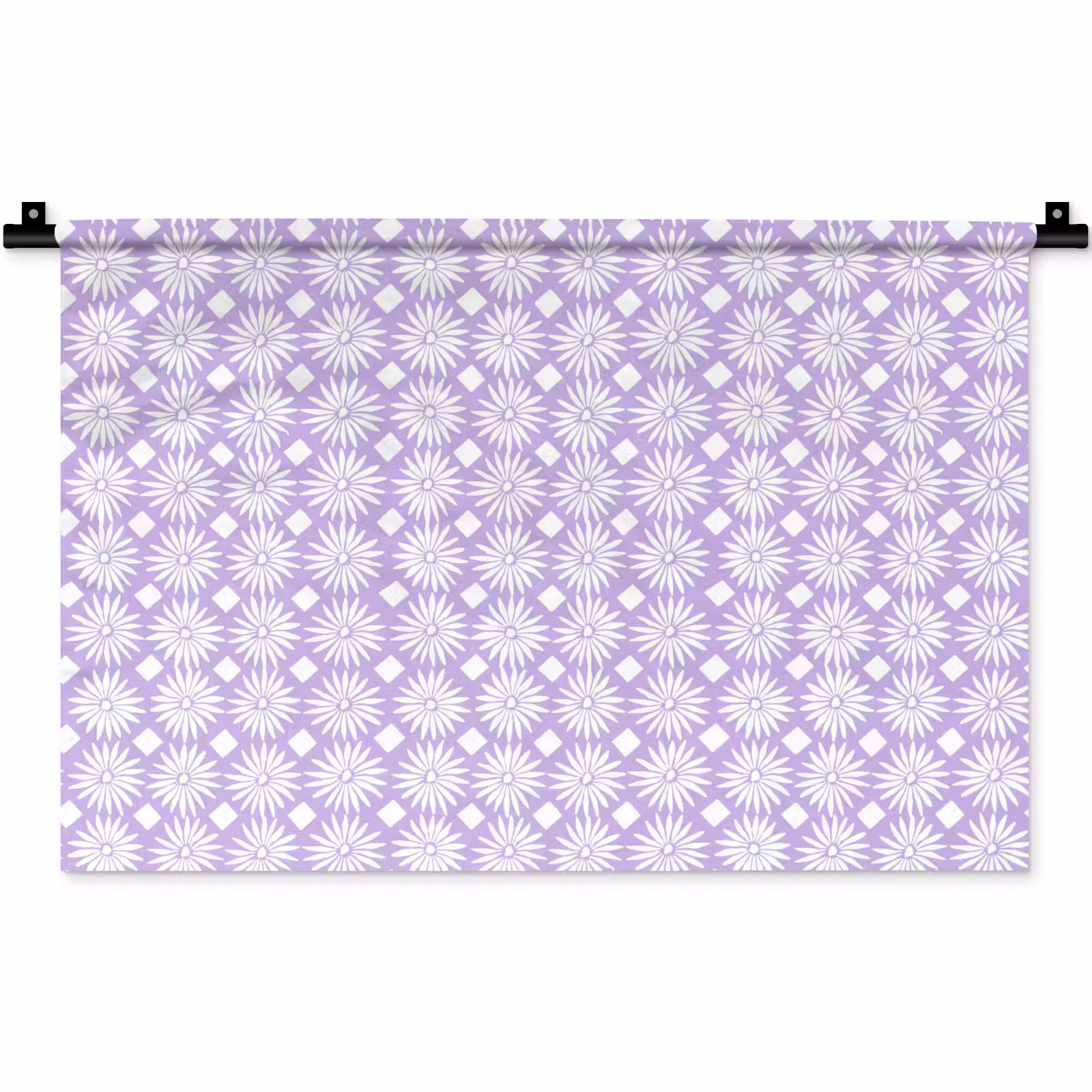 Wandkleed - Lila - Botanisch - Bloemen - Margrieten - Patroon — 1