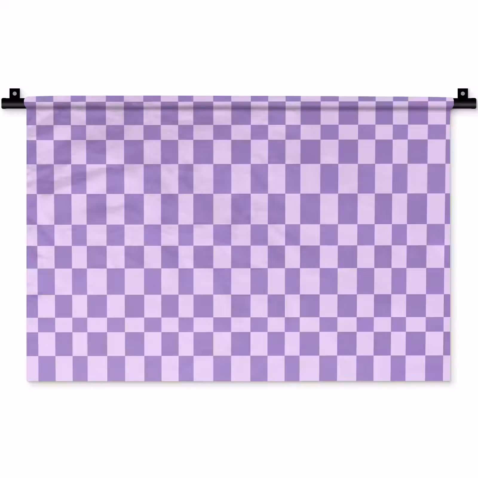 Wandkleed - Paars - Geometrisch - Dambord - Blokken - Patroon — 1